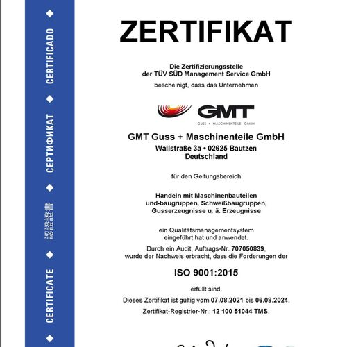GMT Aktuelles Zertifizierung ISO
