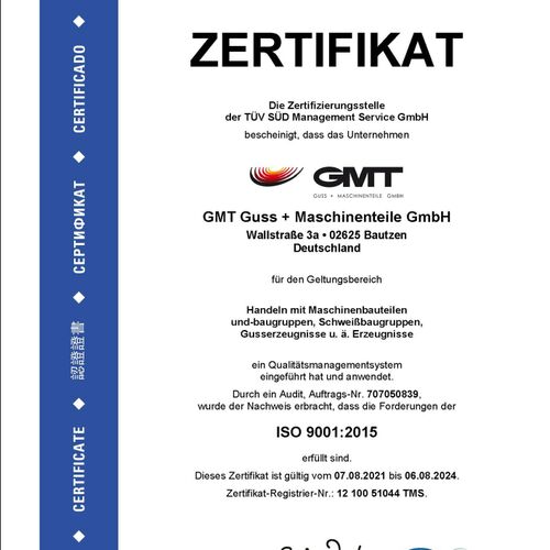 GMT Aktuelles Zertifizierung ISO 2021